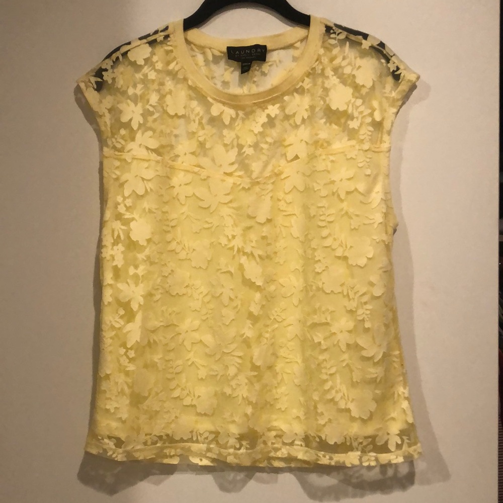 Yellow floral blouse